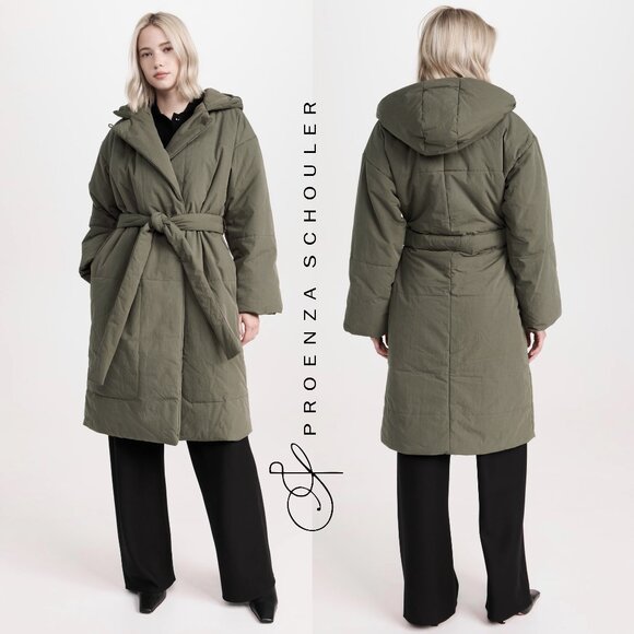 Proenza Schouler White Label Technical Suiting Wrap Coat - Picture 1 of 9